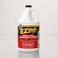 Gallon container of EZ Stain concrete stain on a light gray background