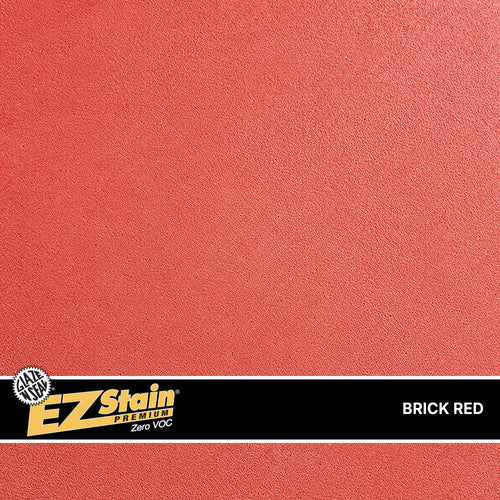 Brick red color swatch with EZ Stain logo and 'Brick Red' text.